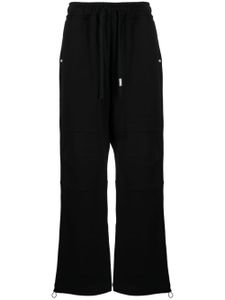 izzue pantalon de jogging droit à patch logo - Noir