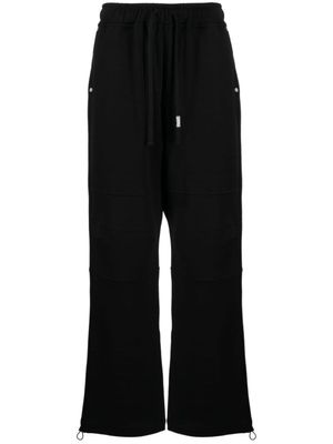izzue pantalon de jogging droit à patch logo - Noir
