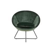 Leen Bakker - Fauteuil Forli - Fluweel - Velvet - Groen - 71x82x81 Cm