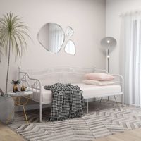 Slaapbank metaal wit 90x200 cm