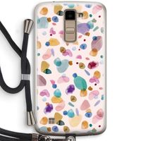 Terrazzo Memphis Pink: LG K10 (2016) Transparant Hoesje met koord