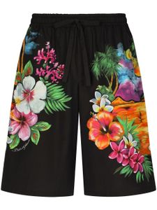 Dolce & Gabbana bermuda à fleurs - Noir