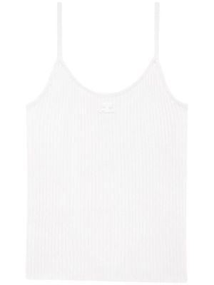 Courrèges haut Reedition en maille nervurée - Rose