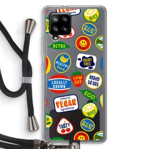 Fruitsticker: Samsung Galaxy A42 5G Transparant Hoesje met koord