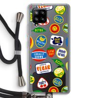 Fruitsticker: Samsung Galaxy A42 5G Transparant Hoesje met koord