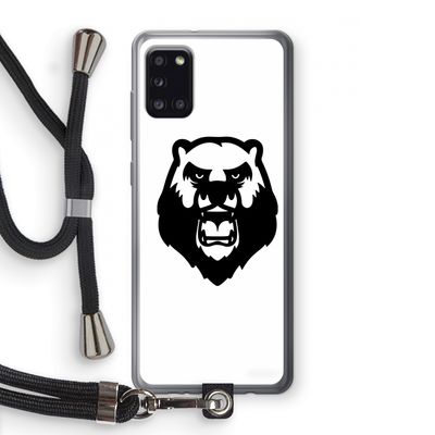 Angry Bear (white): Samsung Galaxy A31 Transparant Hoesje met koord