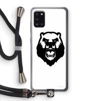 Angry Bear (white): Samsung Galaxy A31 Transparant Hoesje met koord
