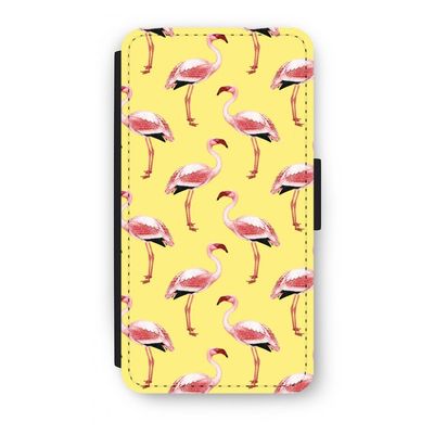 Flamingo's geel: iPhone XS Flip Hoesje