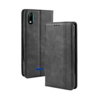 Magnetische Buckle retro Crazy Horse textuur horizontale Flip lederen case voor Wiko Y60 met houder & kaartsleuven & fotolijstjes (zwart)