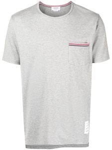 Thom Browne t-shirt en coton à poche poitrine - Gris