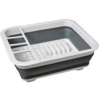 5Five Afdruiprek - afwasrek - opvouwbaar - wit/grijs - rechthoek - 36,5 x 14 cm - kunststof