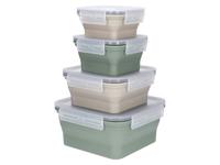 SILVERCREST Opvouwbare vershoudbakjes of lunchbox (Vierkant 4-delig) SILVERCREST Opvouwbare vershoudbakjes of lunchbox (Vierkant 4-delig)