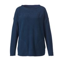 Fleece shirt met lange mouwen van bio-katoen, nachtblauw Maat: 38 - thumbnail
