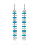 David Morris boucles d'oreilles en or blanc 18ct pavées de diamants - Bleu