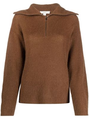 Vince pull à col zippé - Marron
