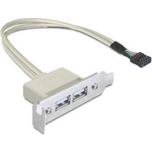 Delock 83119 Slotbeugel USB 2.0 laag profiel 2 poort