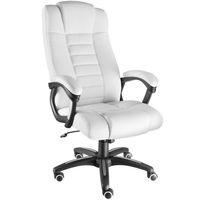 tectake - Luxe directie bureaustoel van wit kunstleer - 404390