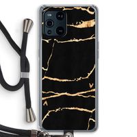 Gouden marmer: Oppo Find X3 Transparant Hoesje met koord