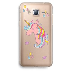 Roze eenhoorn: Samsung Galaxy J3 (2016) Transparant Hoesje