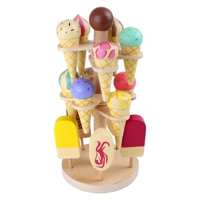 Small Foot houten speeleten ijsjes op beweegbare ijsstandaard, 16dlg.