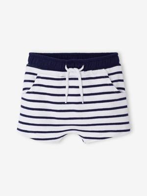 Fleece bermuda voor babyjongens wit