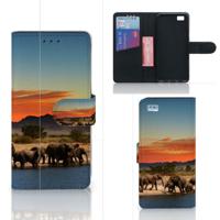 Huawei Ascend P8 Lite | Telefoonhoesje | Met pasjeshouder | Olifanten