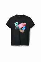 T-shirt met fantasieprint - BLACK - S