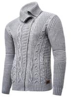 Rusty Neal - Heren Vest Kabel - Grijs - Gebreid - Italianstyle