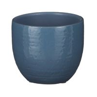 Mica Decorations Plantenpot - terracotta - blauw glans - D14/H12 cm - Plantenpotten - thumbnail