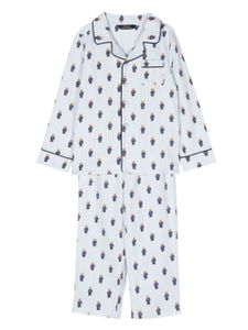 POLO RALPH LAUREN KIDS pyjama à motif monogrammé - Blanc