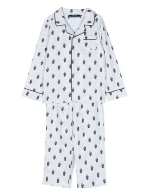 POLO RALPH LAUREN KIDS pyjama à motif monogrammé - Blanc