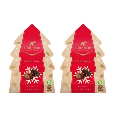 Côte d'Or Sélection Kerstboom - 15 pralines per doos - 130g x 2