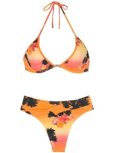 Amir Slama bikini à imprimé Ilha de Hibiscus - Orange