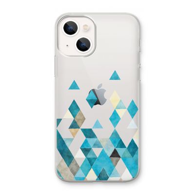 Gekleurde driehoekjes blauw: iPhone 13 mini Transparant Hoesje