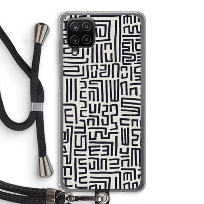 Moroccan Print: Samsung Galaxy A12 Transparant Hoesje met koord
