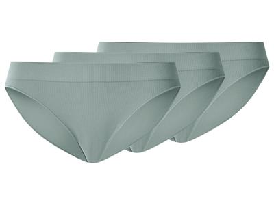 esmara Dames Geribbelde Slips, 3 stuks (Groen, M (40/42))