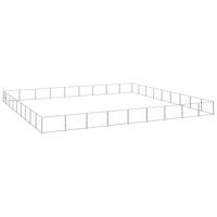 Hondenkennel 81 m² staal zilverkleurig