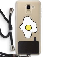 Spiegelei: Samsung Galaxy J6 (2018) Transparant Hoesje met koord
