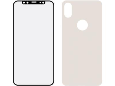 Mobilize Mobilize Edge-To-Edge Glass Screen Protector Apple iPhone X/Xs Front and Back Pack Silver Full Glue