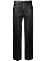 Alexander Wang pantalon en cuir à coupe droite - Noir