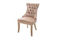 Stoel CASTLE met comfortabele handgreep fluweel koffie in landelijke stijl - 40468