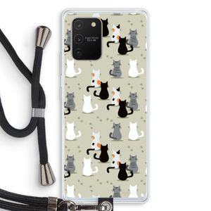 Katten: Samsung Galaxy S10 Lite Transparant Hoesje met koord