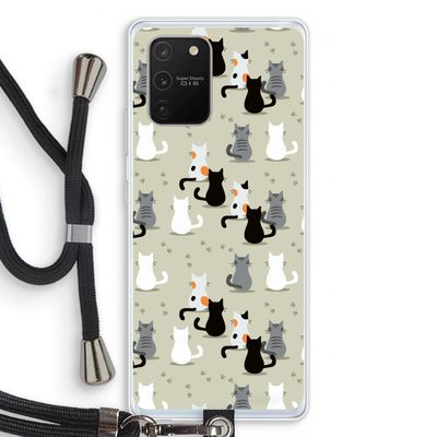 Katten: Samsung Galaxy S10 Lite Transparant Hoesje met koord