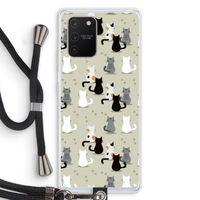 Katten: Samsung Galaxy S10 Lite Transparant Hoesje met koord