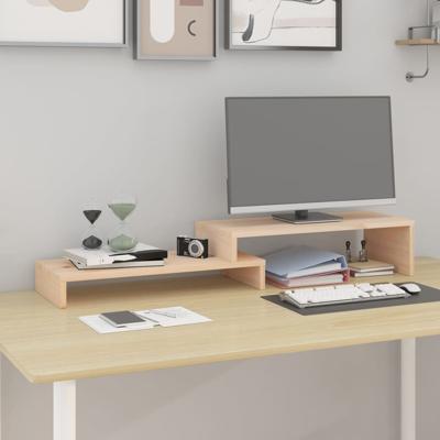 Monitorstandaard (52-101)x22x14 cm massief grenenhout