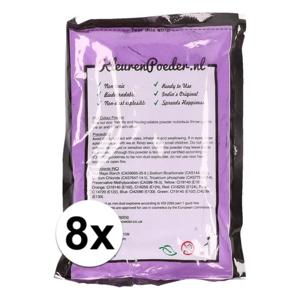 Zakje Holi kleurpoeder - 8x - paars - 100 gram - feestartikelen - Heilig Indiaas kleurenpoeder