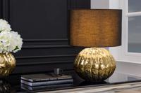 Design tafellamp ABSTRACT 50cm goudzwarte metalen stoffen kap handgemaakt - 42739