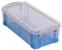 Really Useful Box 0,9 liter, transparant blauw - thumbnail