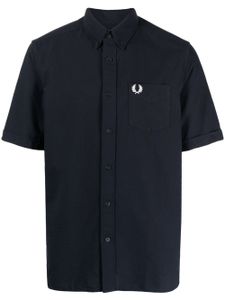 Fred Perry chemise en coton à manches courtes - Bleu