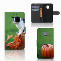 Samsung Galaxy J2 Pro 2018 Telefoonhoesje met Pasjes Kitten - thumbnail